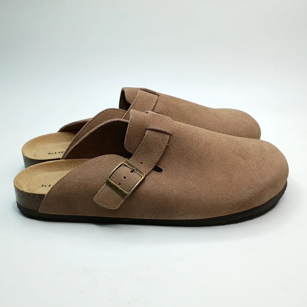 Khombu Damian Mule Men Size 11 Taupe Suede Cork Insole Slip On Clog 1967247
